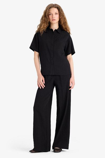 DeFacto Wide Leg Wide Leg Pocket High Elastic Waist Trousers A9129Ax25Sm