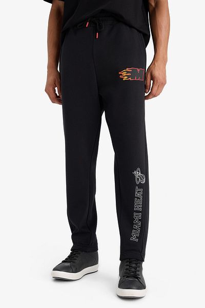 DeFacto Nba Miami Heat Fityken Jogger αθλητική φόρμα Standa Fit με τσέπη και πόδι με ταινία