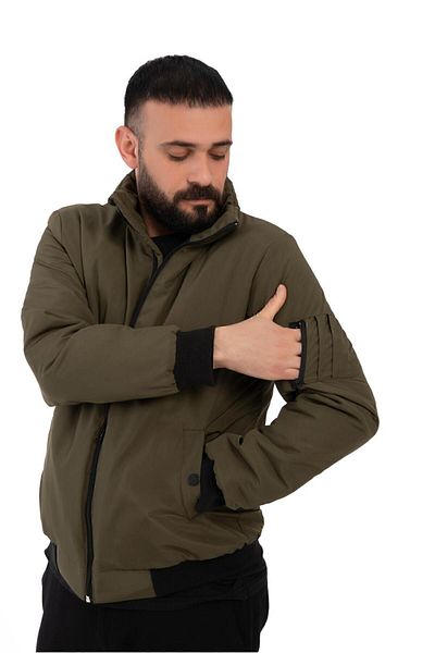freemen Ανδρικό γιακά με επένδυση χακί με εποχιακή τσέπη, αδιάβροχο και αντιανεμικό παλτό