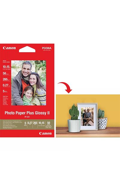 Canon Hartie Foto Pixma Photo Paper Plus Glossy Ii Pp-201, 10x15cm, 265 G/m², 50 Coli