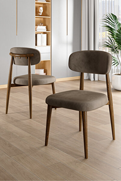 Canisa Jolin Serisi Mdf 90x168 Traverten Masa Takımı 6 Cappucino Ahşap Kaplama Metal Sandalye