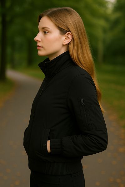 freemen Women's Black Lined Stand Collar Seasonal Water and Windproof Coat