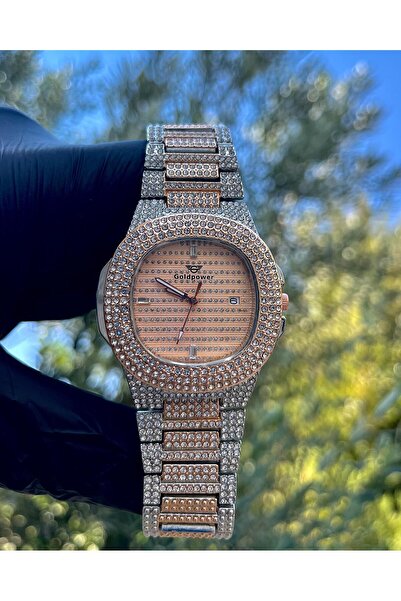 Goldpower Unisex Luxury Metal Jewelled Cord Calendar Wristwatch