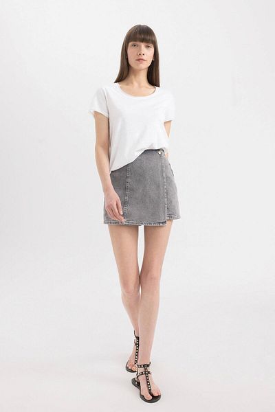 DeFacto Ψηλόμεση Mini Jean Φούστα - C0695AX24SM