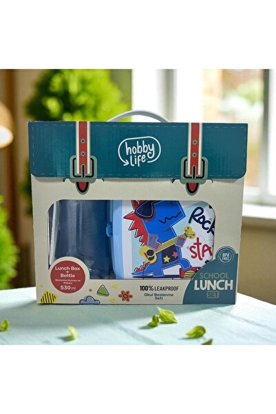Online Home Market Комплект за обяд в училище: бутилка за вода (530 мл) и кутия за обяд с мотив
