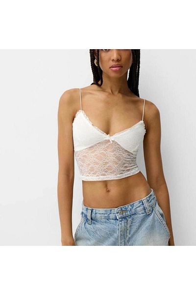 VibeGaia Lace Strap Crop Blouse Orig