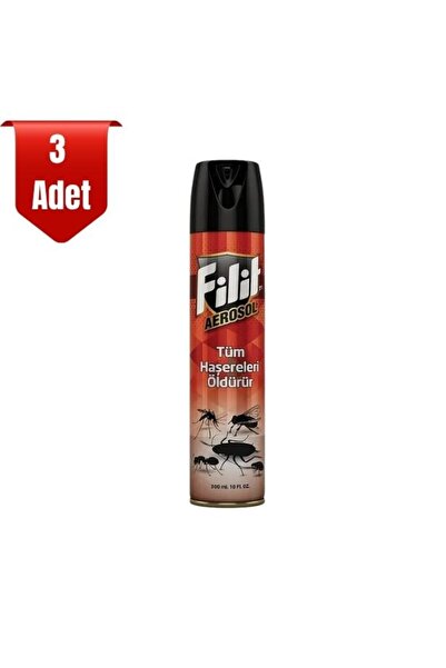 Filit Aerosol Hamamböceği Ve Karasineklere Karşı Etkili Çözüm 300 Ml x 3 Adet