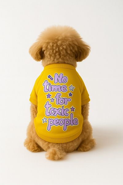 MPZ Pets Cat and Dog Outfit & Dress - Yellow Sweatshirt Toxic People