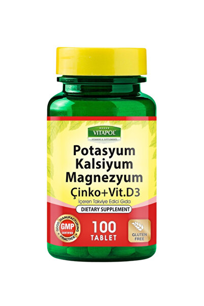 Vitapol Kalsiyum Magnezyum Çinko D3 Potasyum 100 Tablet
