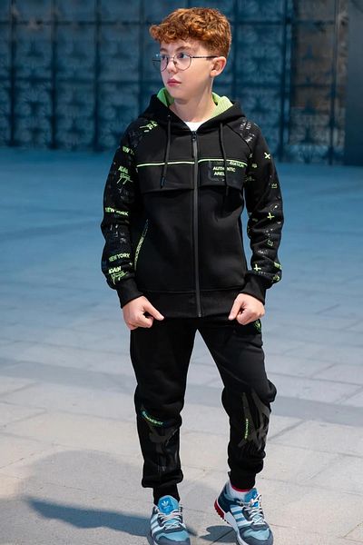 Zaziko Kids Boy's Arel Zippered Hooded Tracksuit Set Outdoor Esf.2020