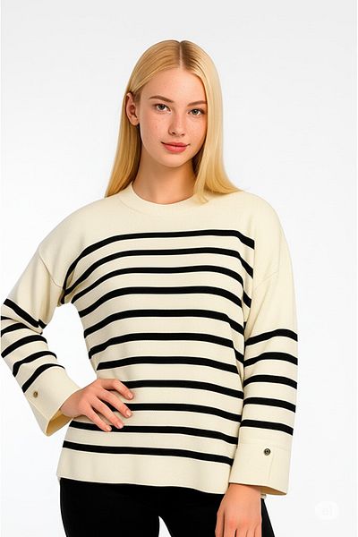FLEX FASHION Tricotaj de sezon Pulover din bumbac ajurat