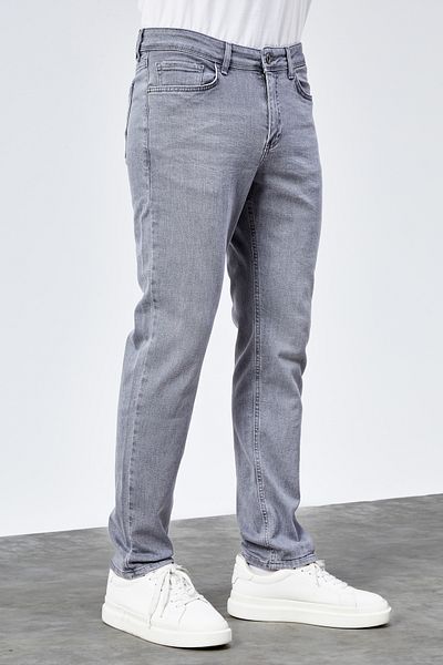 HALAT'S Men's Gray Regular Fit Lycra Jean Jeans