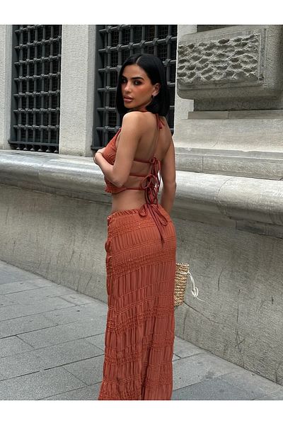 My Blog Tile Sequin Chiffon Blouse Skirt Set