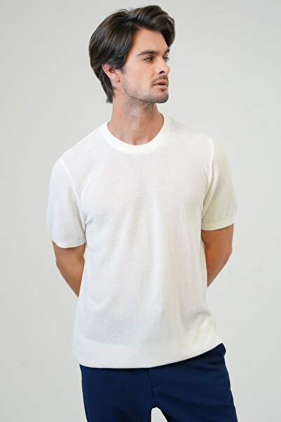 Back And Bond Beyaz Regular Fit %100 Pamuk Bisiklet Yaka Tişört