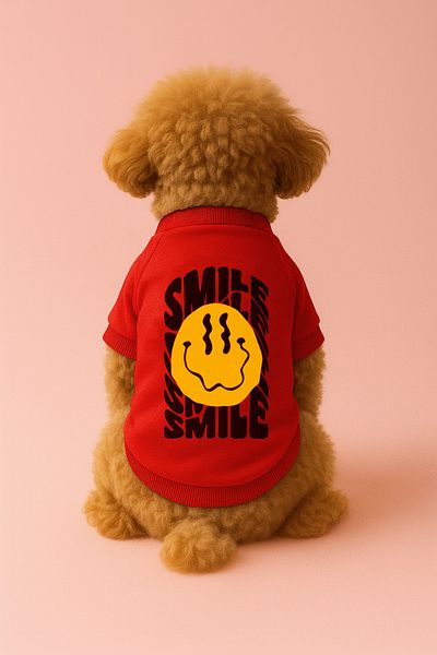 MPZ Pets Cat and Dog Outfit & Dress - Red Sweatshirt Smile