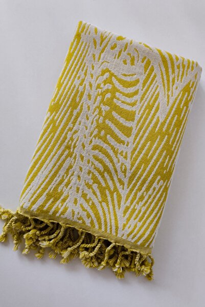 Sevim Μουσελίνα μουσελίνας μουστάρδας ζακάρ - 100% βαμβακερή ελαφριά πετσέτα παραλίας που στεγνώνει γρήγορα - 90x170 εκ.