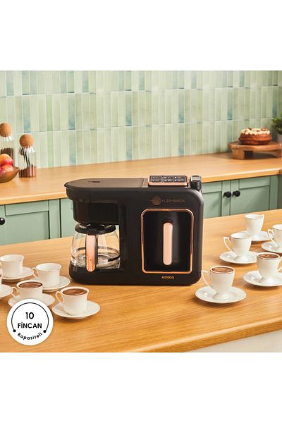 Karaca Hatır Hüps Duet Türkische Kaffeemaschine, Silber 1400W Kaffeevollautomat-Kaffeemaschine