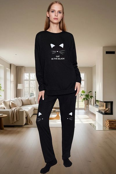 PayBuy Women's Printed Pajamas Set Cotton Knitted Fabric Comfortable Home Wear Modern Style Professional Appearance