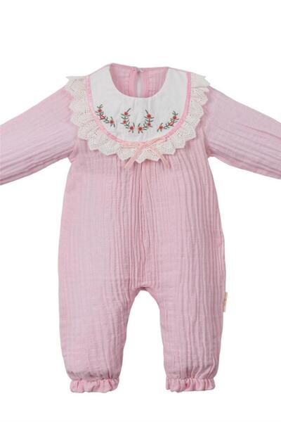 Motebarn Wear Pink Baby Girl Jumpsuit Socks Bandana 3Pcs Set