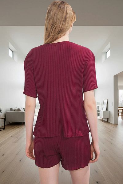 PayBuy Women's Knitted Pajama Set Regular Fit Short Sleeve Tube Leg Premium Quality Stylish Appearance
