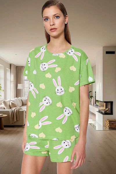 PayBuy Women's Teddy Bear Cotton Short Sleeve Pajamas Set Durable Material Trend Design