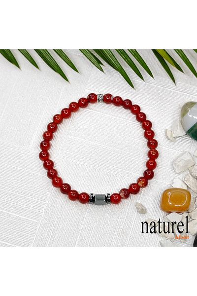 Naturel Tılsım Agate 6mm Natural Stone Unisex Bracelet