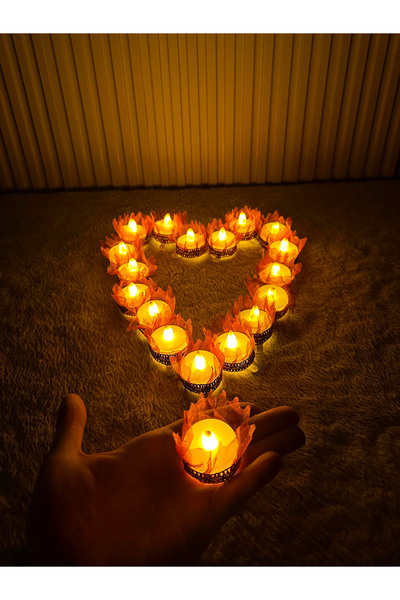 Mortex Bordo Ledli Kına El Mumu 12 Adet – Tealight, Düğün, Sünnet, Nedime, Br...