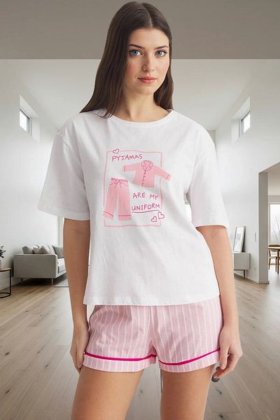 PayBuy Women's Cotton Regular Fit Short Sleeve Crew Neck Pajama Set Long Lasting Carefully Selected