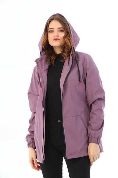 Montland Women's Plum Color Waterproof Windbreaker Hooded Raincoat