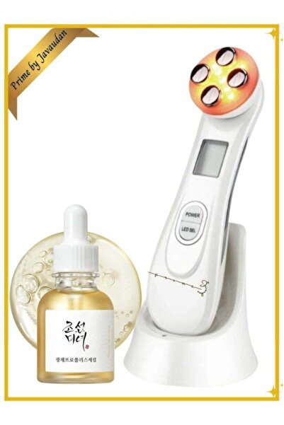 Prime by Javaudan 5 in 1 Face Lift Device Skin Tightening RF Machine For Wrinkle Removal Plus Glow Serum Propolis + Ni