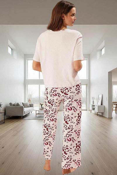 PayBuy Women's Cotton Leopard Print Pajamas Set Comfortable Home Wear Set Perfect Fit High Quality