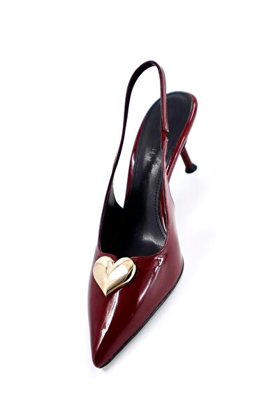 Sister in Love Love Heart Detailed Patent Leather Heeled Shoes