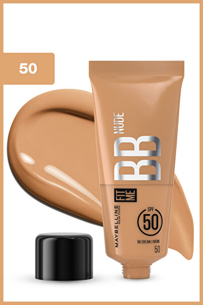 Maybelline New York Fit Me Nude Cilt Bakımı Etkili Nemlendirici SPF50 BB Krem - Nötr Orta Ton