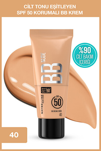 Maybelline New York Fit Me Nude Cilt Bakımı Etkili Nemlendirici SPF50 BB Krem...