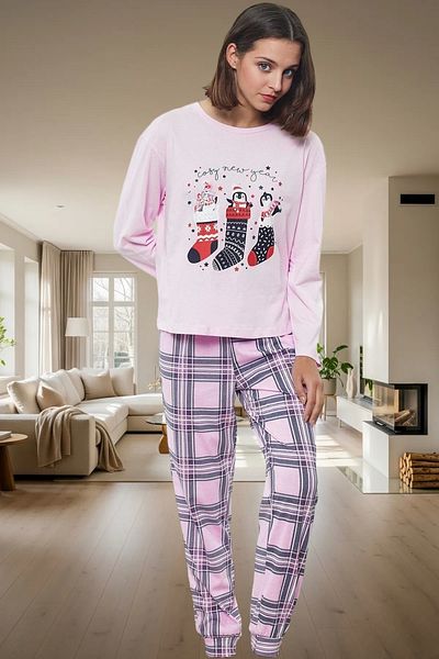 PayBuy Women's Winter Pajamas Set 100% Cotton Regular Fit Comfortable Sleep Trend Design Comfortable Cut