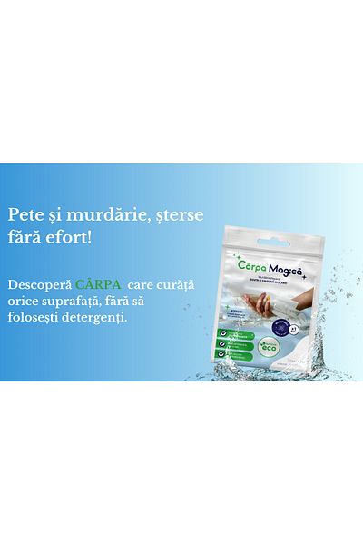 INNOVIO Pachet 3 x Carpa Magica, Laveta microfibra 40x40 cm, Curatare fara detergent, Culoare Alb
