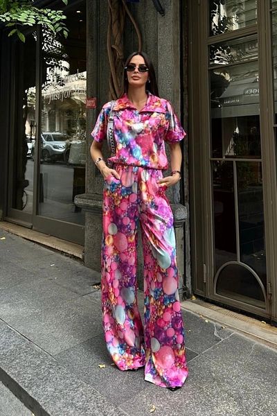 signora rosso Set elegant cu model din satin