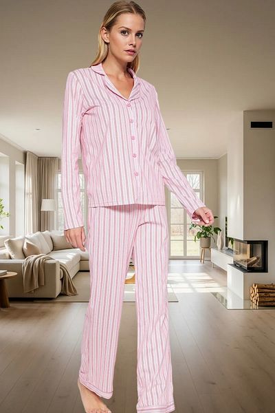 PayBuy Women's Cotton Striped Pajamas Set Regular Fit Long Sleeve Winter Comfortable Carefully Selected