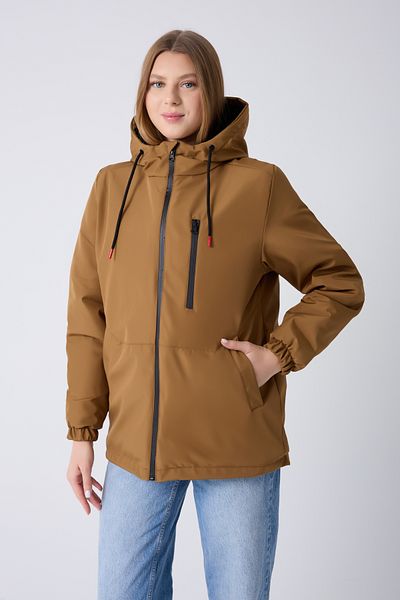 Montland Women's Tan Sheepskin Waterproof and Windproof Hooded Winter Coat & Coat & Parka