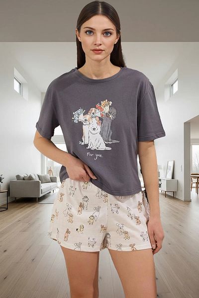 PayBuy Women's Dog Printed Cotton Pajamas Set Comfortable Summer Home Wear Set Stylish Appearance Professional