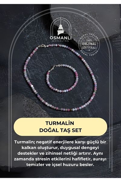 OSMANLI DOĞAL TAŞ Certified Tourmaline Natural Stone Set