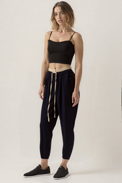 Vitrin Waist Part Double Color Trousers