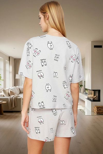 PayBuy Women's Cotton Patterned Short Sleeve Pajama Set Comfortable Home Wear Summer Distinguished Material