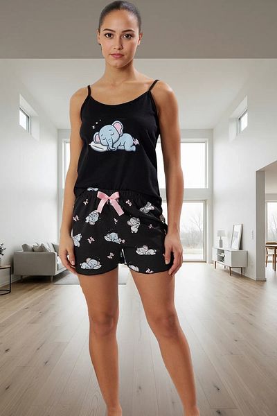 PayBuy Women's Summer Cotton Pajama Set Elephant Pattern Regular Fit Professional Appearance Elegant Design