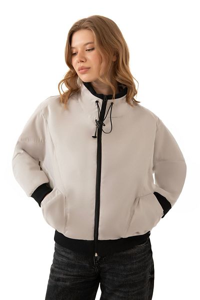 Firststops Women's Stone Stand Collar Waterproof and Windproof Oversize Crop Seasonal Raincoat Windbreaker