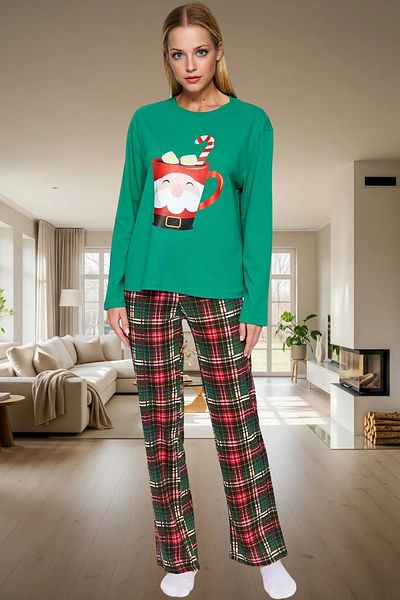 PayBuy Women's Winter 100% Cotton Pajama Set Comfortable New Year's Print Comfortable Cut and Stylish