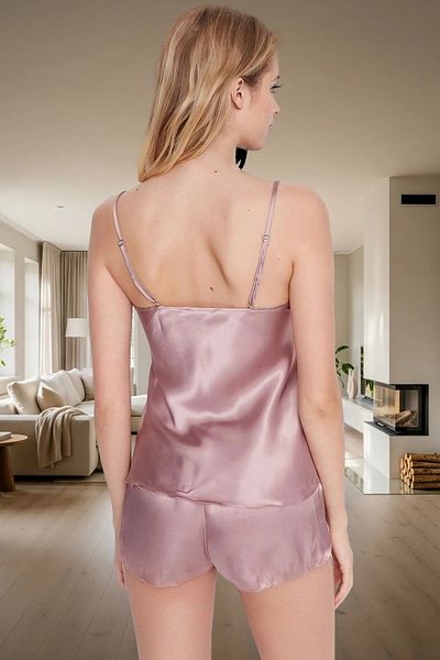 PayBuy Women's Satin Pajama Set Thin Strap Lace Basic Design Quality Craftsmanship Trend