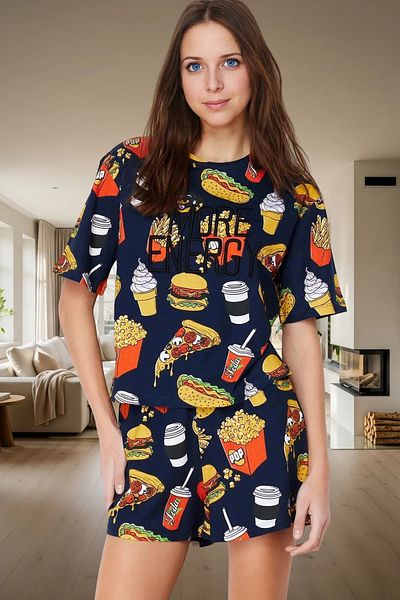 PayBuy Women's Knitted Pajamas Set Multi-Pattern Comfortable Summer Perfect Fit Modern Style