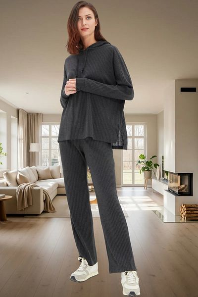PayBuy Women's Hooded Pajamas Set Comfortable Fit Knitted Fabric Durable Material Trend Design