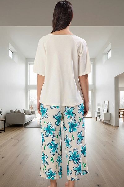 PayBuy Women's Floral Cotton Short Sleeve Pajamas Set Elegant Design Comfortable Use